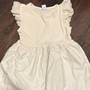 Old Navy Cream Kids Dress with Lace Sleeves